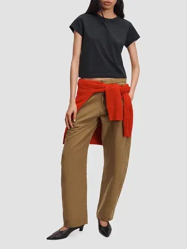 rag & bone Women's Kelly Perfect Cotton Crewneck T-Shirt - Black | Thumbnail 2