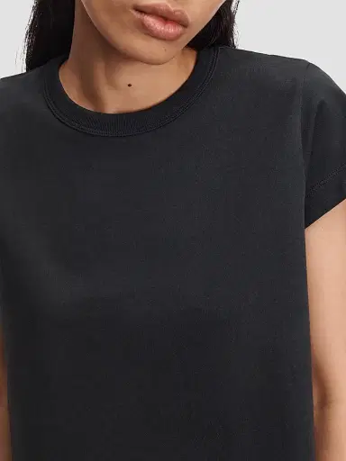 rag & bone Women's Kelly Perfect Cotton Crewneck T-Shirt - Black | Thumbnail 7