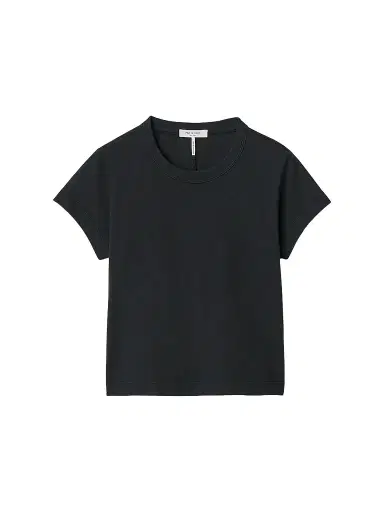 rag & bone Women's Kelly Perfect Cotton Crewneck T-Shirt - Black | Thumbnail 1