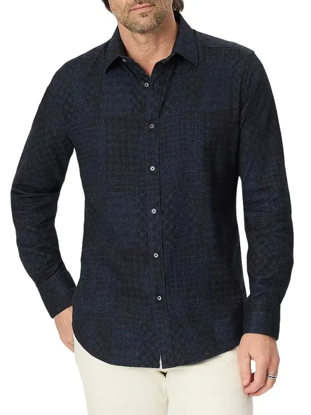 Robert Graham Men's Lawerence Plaid Woven Shirt - Navy