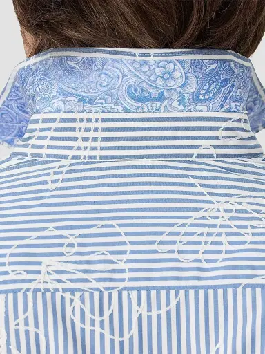 Robert Graham Men's Darien Floral Stretch-Cotton Shirt - True Blue - Size XXL | Thumbnail 5