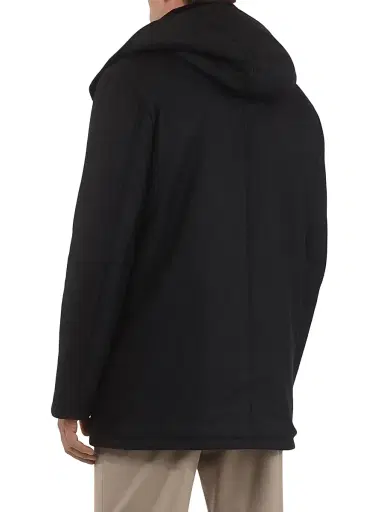 Gorski Men's Wool and Cashmere Blend Parka with Shearling Lining - Black | Thumbnail 4