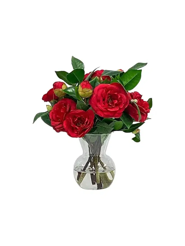 Winward Home Holiday Newness Faux Camellia Arrangement