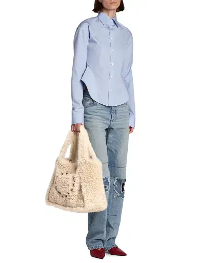 Stella McCartney Women's Logo Faux-Shearling Tote Bag | Thumbnail 2 Stella McCartney Women's Logo Faux-Shearling Tote Bag | Thumbnail 2