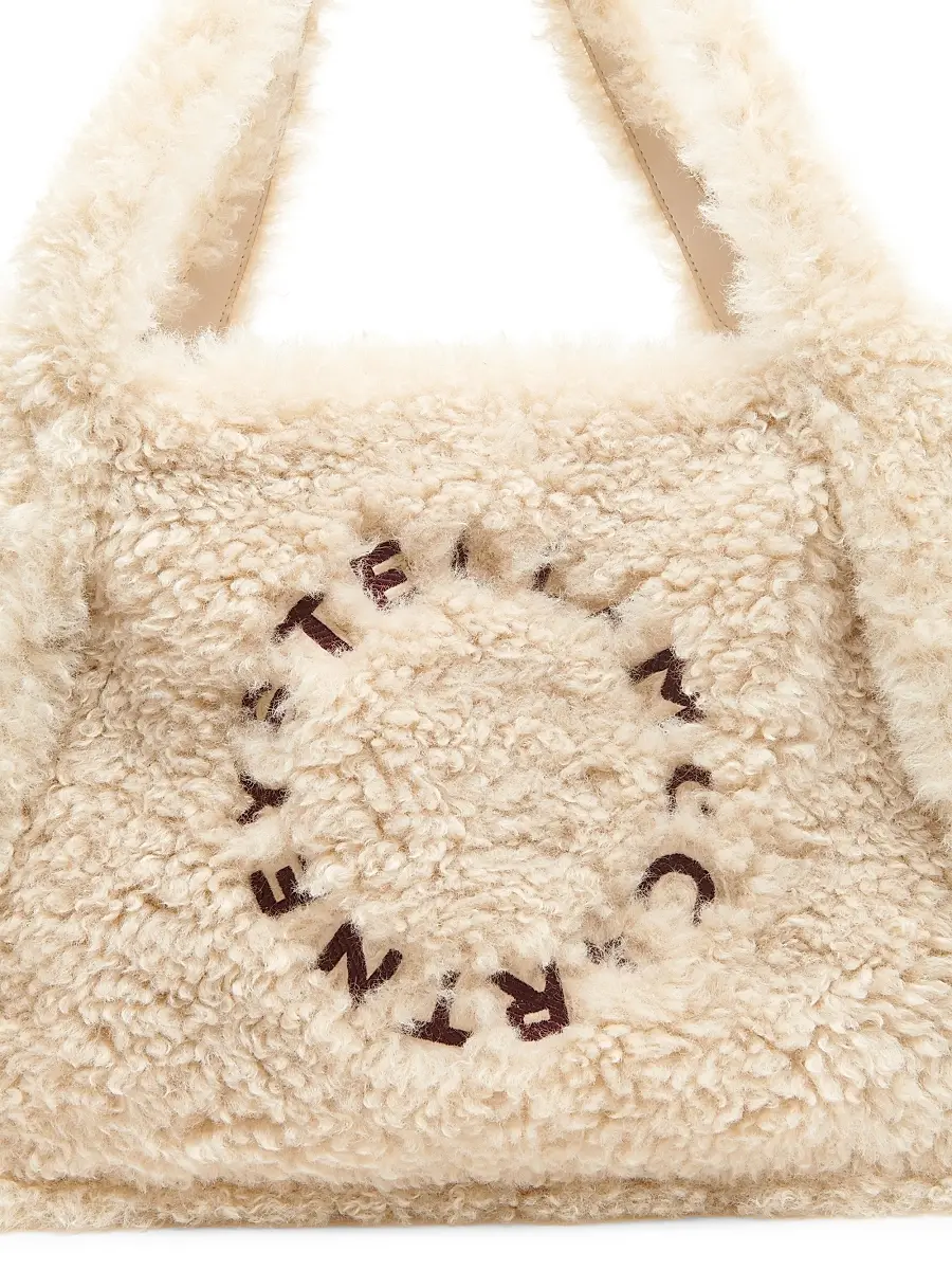 Stella McCartney Women's Logo Faux-Shearling Tote Bag | Thumbnail 4 Stella McCartney Women's Logo Faux-Shearling Tote Bag | Thumbnail 4