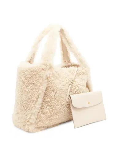 Stella McCartney Women's Logo Faux-Shearling Tote Bag | Thumbnail 5 Stella McCartney Women's Logo Faux-Shearling Tote Bag | Thumbnail 5