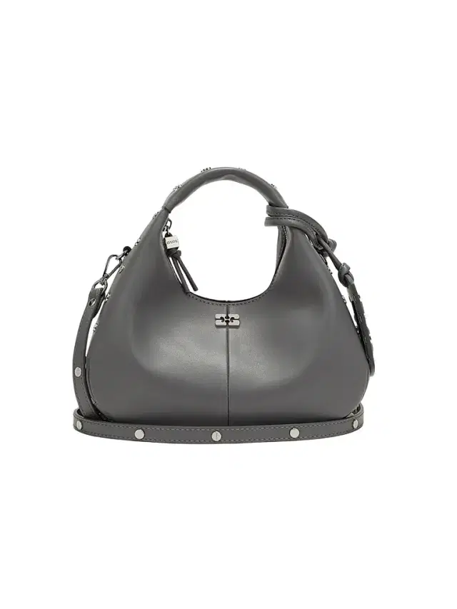 Ganni Women's Mini Studded Hobo Bag - Quiet Shade