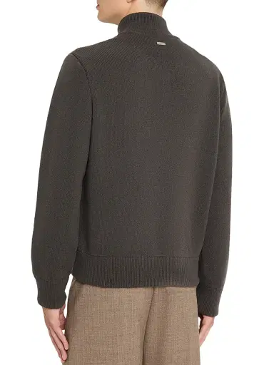 Ferragamo Men's Suede & Wool Zip-Front Jacket | Thumbnail 4 Ferragamo Men's Suede & Wool Zip-Front Jacket | Thumbnail 4