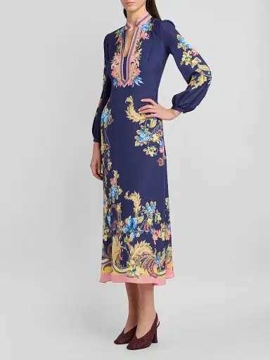 Etro Women's Printed A-Line Midi Dress | Thumbnail 4