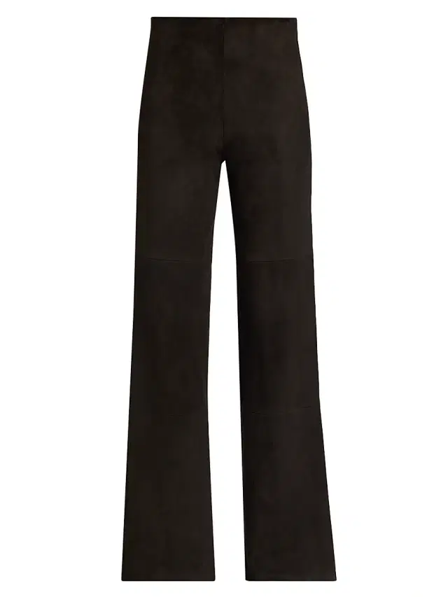 Arma Women's Karina Suede High-Rise Wide-Leg Pants - Iron