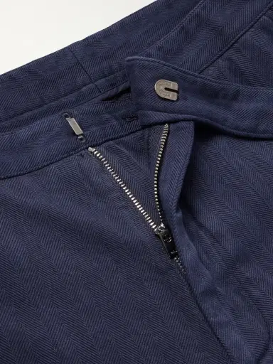 Ralph Lauren Purple Label Gregory Straight-Leg Herringbone Cotton and Linen-Blend Trousers - Men | Thumbnail 6