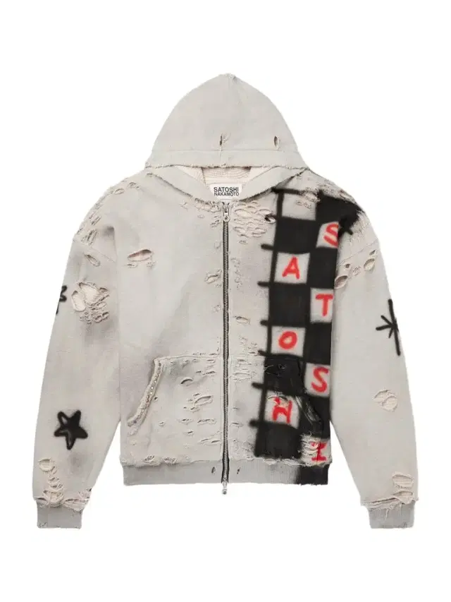 Get What I Want Distressed Embellished Cotton-Jersey Zip-Up Hoodie - Men