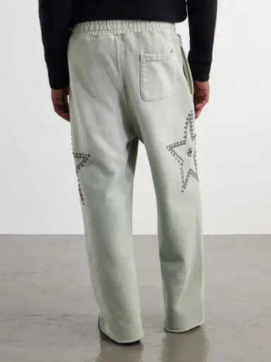 Satoshi Nakamoto Wide-Leg Studded Cotton-Jersey Sweatpants - Men | Thumbnail 4 Satoshi Nakamoto Wide-Leg Studded Cotton-Jersey Sweatpants - Men | Thumbnail 4