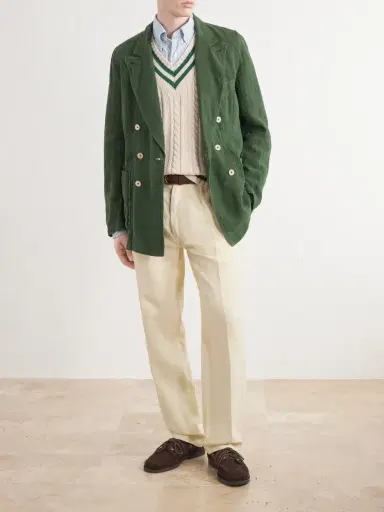 Drake's Games Double-Breasted Linen Blazer - Men | Thumbnail 2 Drake's Games Double-Breasted Linen Blazer - Men | Thumbnail 2