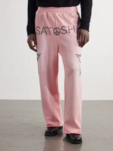 Satoshi Nakamoto Wide-Leg Studded Cotton-Jersey Sweatpants - Men | Thumbnail 3 Satoshi Nakamoto Wide-Leg Studded Cotton-Jersey Sweatpants - Men | Thumbnail 3