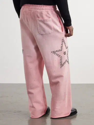 Satoshi Nakamoto Wide-Leg Studded Cotton-Jersey Sweatpants - Men | Thumbnail 4 Satoshi Nakamoto Wide-Leg Studded Cotton-Jersey Sweatpants - Men | Thumbnail 4