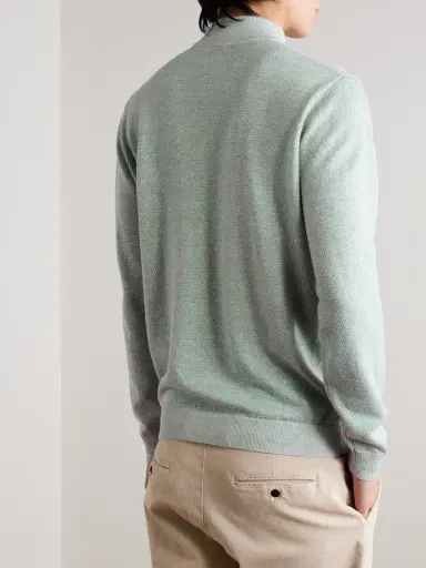 Peter Millar Barlow Merino Wool, Linen and Cotton-Blend Half-Zip Sweater - Men | Thumbnail 4 Peter Millar Barlow Merino Wool, Linen and Cotton-Blend Half-Zip Sweater - Men | Thumbnail 4