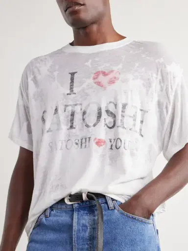 Satoshi Nakamoto I Love Satoshi Printed Distressed T-Shirt - Men | Thumbnail 5 Satoshi Nakamoto I Love Satoshi Printed Distressed T-Shirt - Men | Thumbnail 5