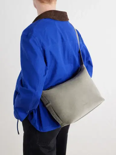 Loewe Loop Medium Logo-Debossed Suede Messenger Bag - Men | Thumbnail 3