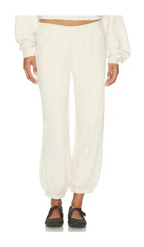 Drapey French Terry Cropped Low Rise Jogger