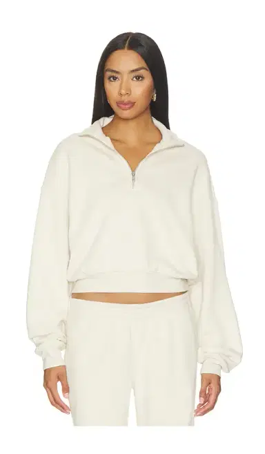 Skims Drapey French Terry Half Zip Pullover | Thumbnail 1