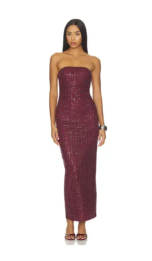 ROTATE Beaded Maxi Tube Dress