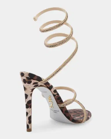 René Caovilla Cleo Animalier 105MM Satin Sandals | Thumbnail 3