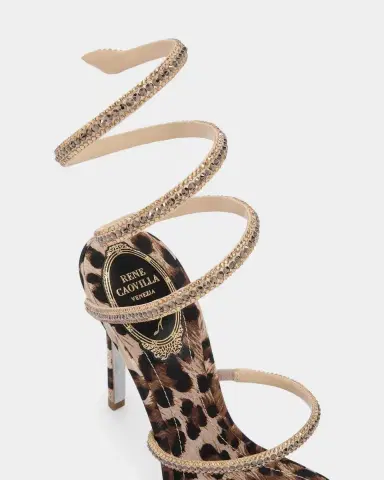 René Caovilla Cleo Animalier 105MM Satin Sandals | Thumbnail 5