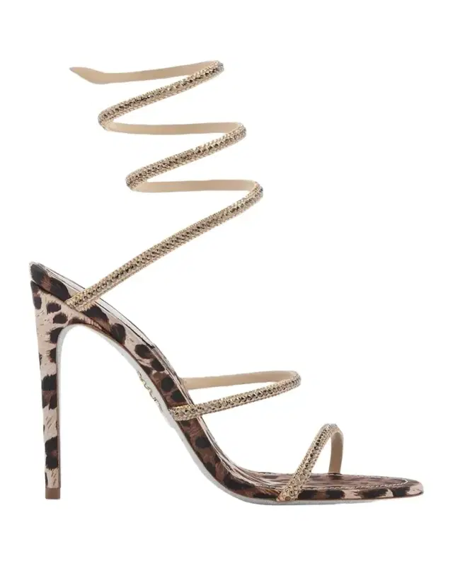 Cleo Animalier 105MM Satin Sandals