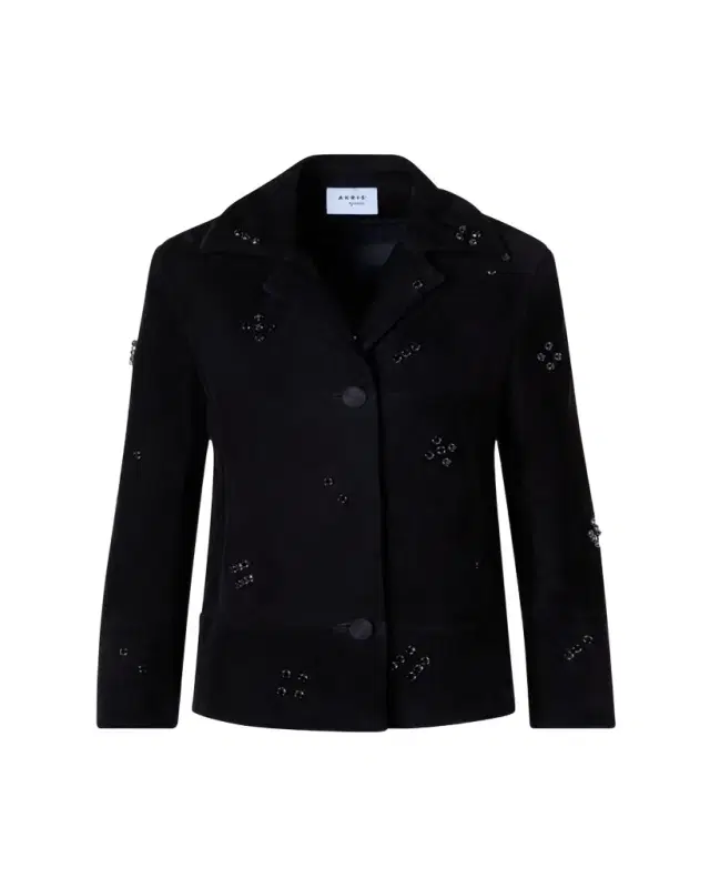Akris punto Crystal Goat Suede Single-Breasted Jacket