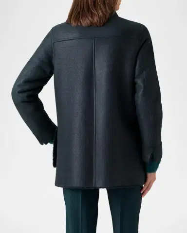 Akris Harper Reversible Lamb Shearling Single-Breasted Jacket | Thumbnail 3