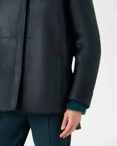 Akris Harper Reversible Lamb Shearling Single-Breasted Jacket | Thumbnail 5