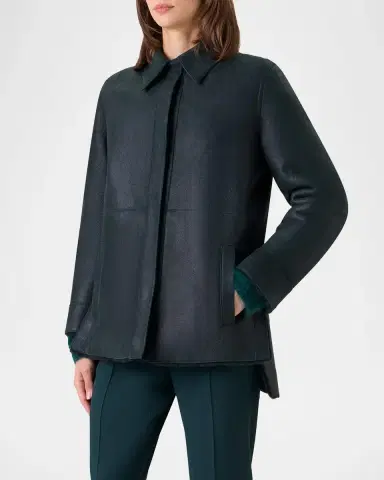 Akris Harper Reversible Lamb Shearling Single-Breasted Jacket | Thumbnail 6