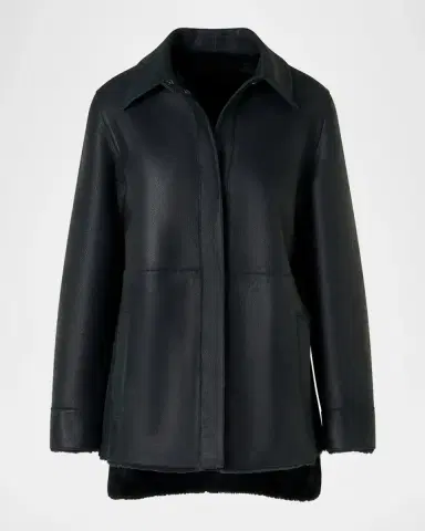 Akris Harper Reversible Lamb Shearling Single-Breasted Jacket | Thumbnail 7