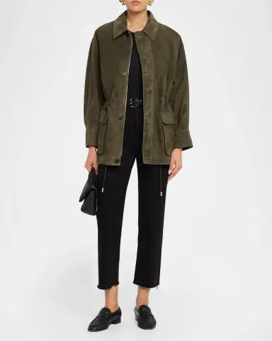 ARMA Maeve Drawstring Lambskin Suede Jacket | Thumbnail 2