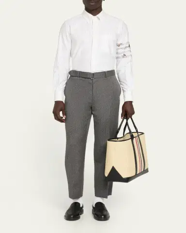 Thom Browne Men's Medium Tool Raffia Tote Bag | Thumbnail 5