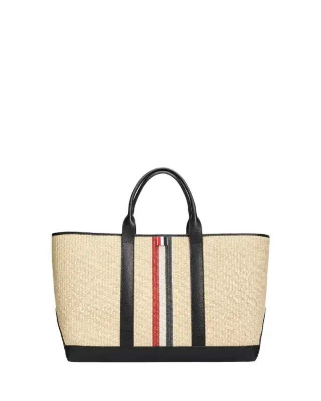 Thom Browne Men's Medium Tool Raffia Tote Bag