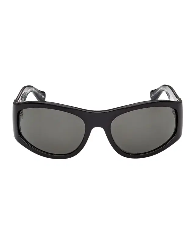 Christian Louboutin Men's Temple-Logo Acetate Rectangle Sunglasses
