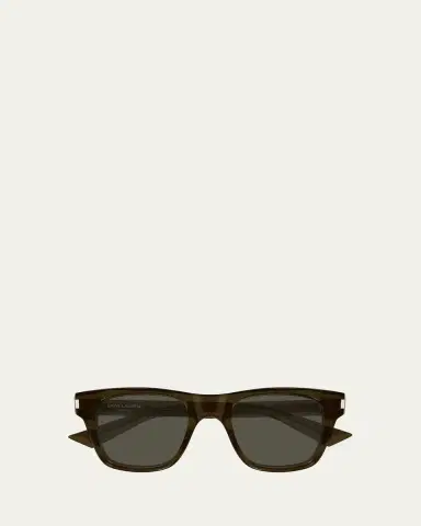 Saint Laurent Men's Square Acetate Sunglasses | Thumbnail 4
