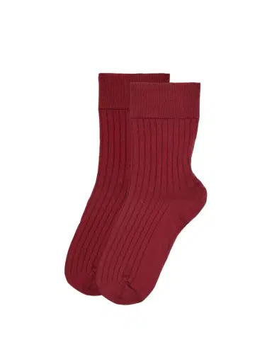 Wolford Luxury Cotton Rib Knit Socks | Thumbnail 1