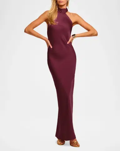 Ramy Brook Tatiana Low-Cut Halter Column Gown | Thumbnail 2 Ramy Brook Tatiana Low-Cut Halter Column Gown | Thumbnail 2