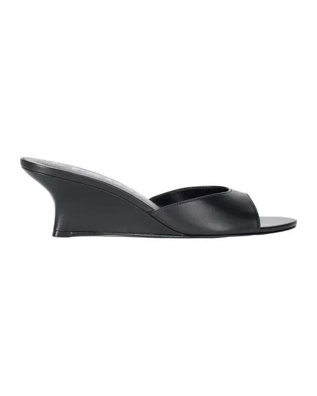 Staud Brigitte Leather Wedge Mules
