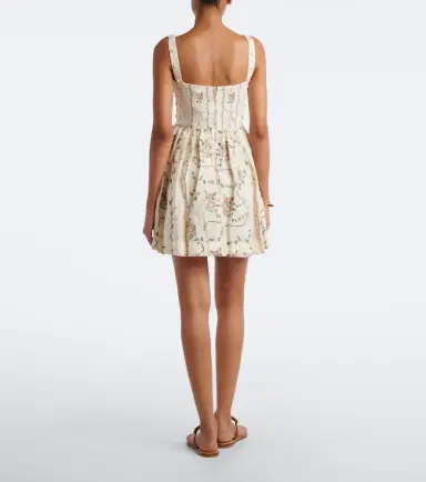 Agua by Agua Bendita Mielero embroidered floral linen minidress | Thumbnail 3 Agua by Agua Bendita Mielero embroidered floral linen minidress | Thumbnail 3