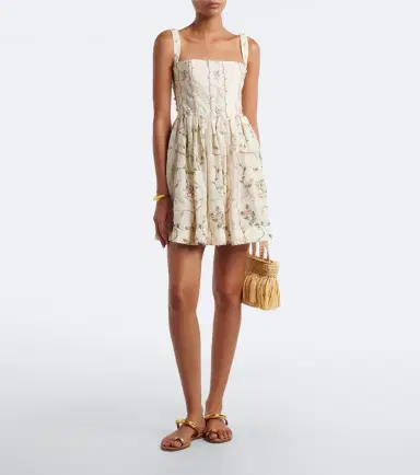 Agua by Agua Bendita Mielero embroidered floral linen minidress | Thumbnail 4 Agua by Agua Bendita Mielero embroidered floral linen minidress | Thumbnail 4