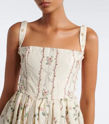 Agua by Agua Bendita Mielero embroidered floral linen minidress | Thumbnail 5 Agua by Agua Bendita Mielero embroidered floral linen minidress | Thumbnail 5