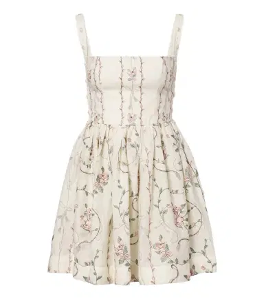 Agua by Agua Bendita Mielero embroidered floral linen minidress | Thumbnail 1 Agua by Agua Bendita Mielero embroidered floral linen minidress | Thumbnail 1