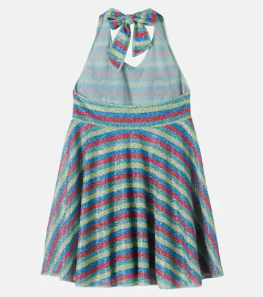 Oseree Kids Oséree Kids Lumière floral-appliqué striped dress | Thumbnail 2 Oseree Kids Oséree Kids Lumière floral-appliqué striped dress | Thumbnail 2