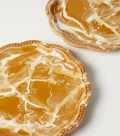 Cabana Marbled set of 2 ceramic dinner plates | Thumbnail 2