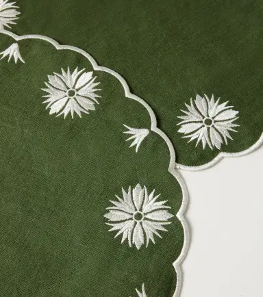 Cabana Olive set of 2 linen and cotton placemats | Thumbnail 2