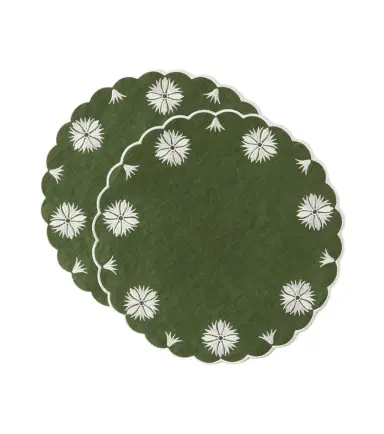 Cabana Olive set of 2 linen and cotton placemats | Thumbnail 1